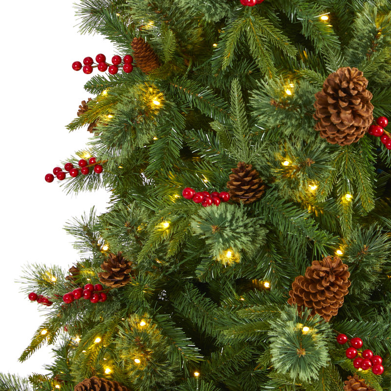 Lighted Artificial Christmas Tree, 9' H