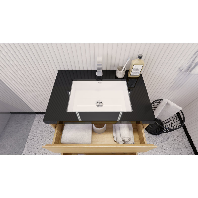 Reyes 29'' Single Bathroom Vanity Base Only, White Oak