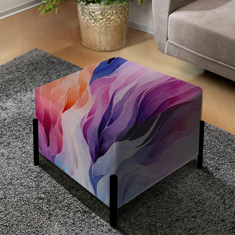 Ikat Mirage coloré - repose-pieds carré abstrait