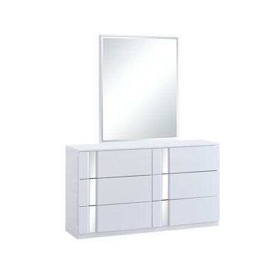 Angulus Modern 2 Pieces Dresser & Mirror Set