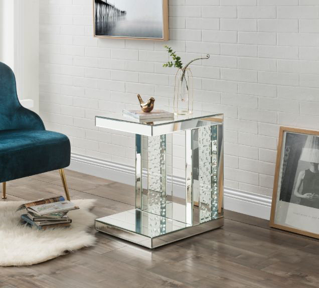 Darrington Mirrored Glass Top End Table