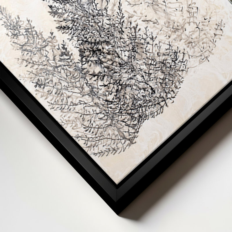 «Monoscape XXV III» par Karen Biery, reproduction de peinture acrylique sur toile tendue, H 20 po x l 60 po, Noir