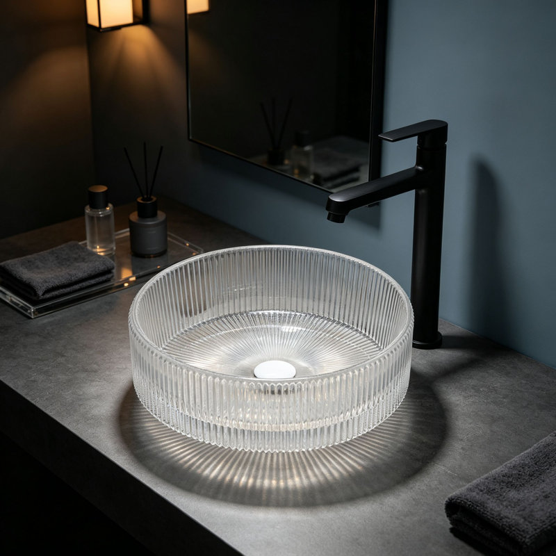 Topcraft Artistic Bathroom Countertop Basin, Transparent
