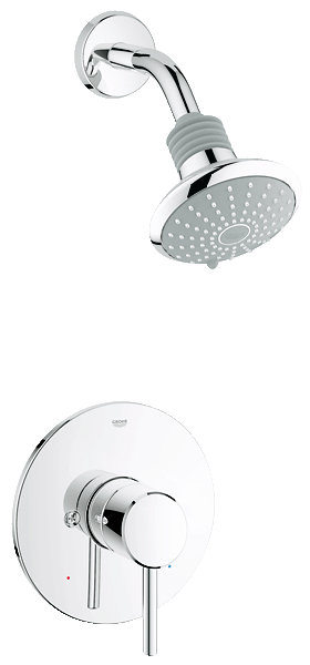 Robinet de douche à pression équilibrée Concetto, Chrome