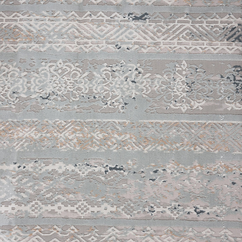 Tapis contemporain à rayures Neutral, Rectangle 9 pi x 12 pi