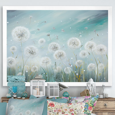 Dandelion Field Breeze III - Flower Field Canvas Wall Art