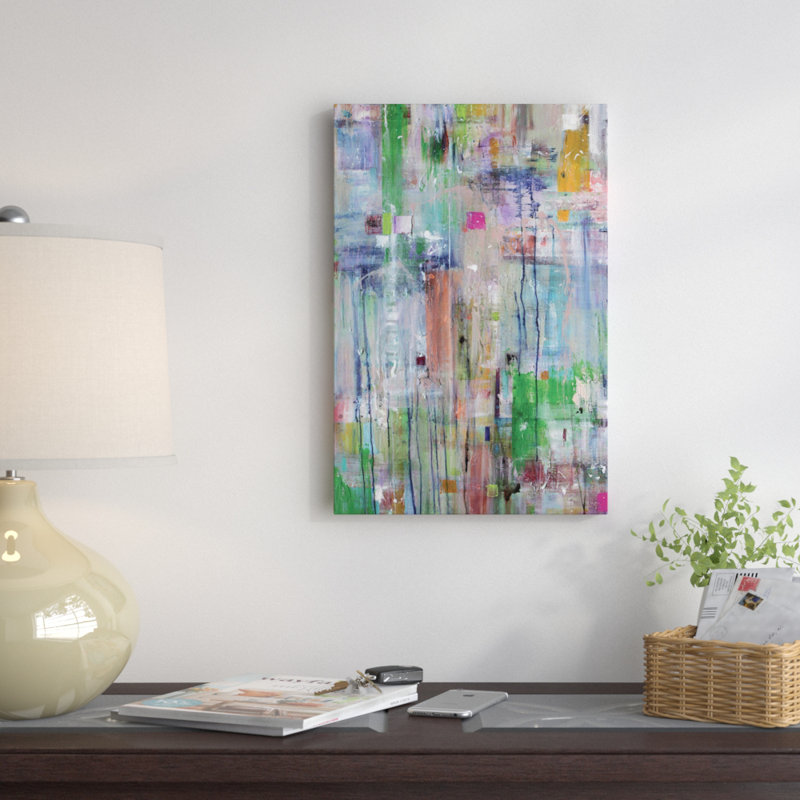 «Entre deux points» par Jason Forcier, reproduction sur toile tendue, H 26 po x l 18 po x P 1,5 po, Toile tendue