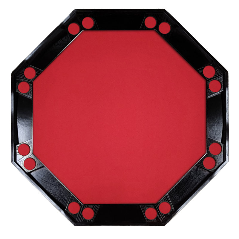 Table de poker 57 po, Acajou, Feutre rouge