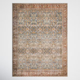 Pratt Oriental Area Rug in Ocean/Rust
