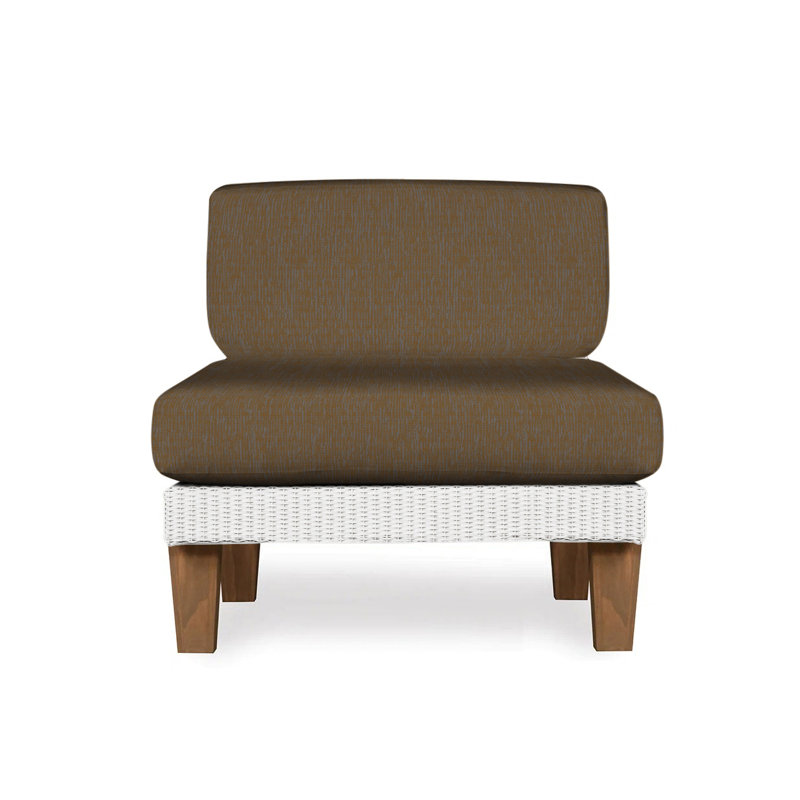 Catalina Outdoor Teak Lounge Chair, Demo Oatmeal, White