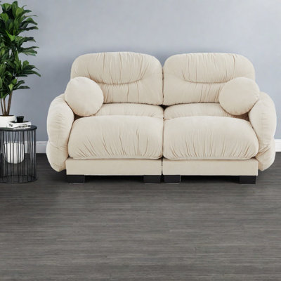 Compression Cozy Chenille Sofas, Modern Pleated 2 Seater For Home