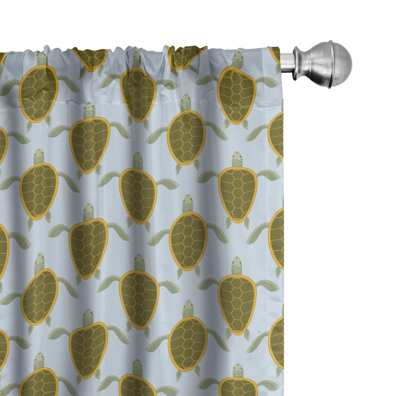 Turtle Semi-Sheer Rod Pocket Curtain Panels, 28" x 84"