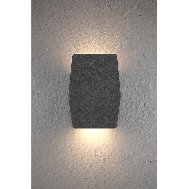 Hush LED Flush Mounted Sconce, 8.75" H x 6.25" W x 3.43" D, Dark Gray