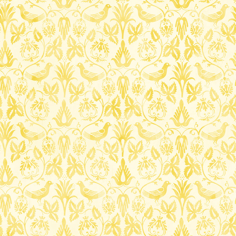 Yuki Osada Damask Wallpaper Double Roll, Yellow