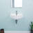 White Ceramic Small Wall Mount Bathroom Sink 17.75" Arc Basin with Overflow