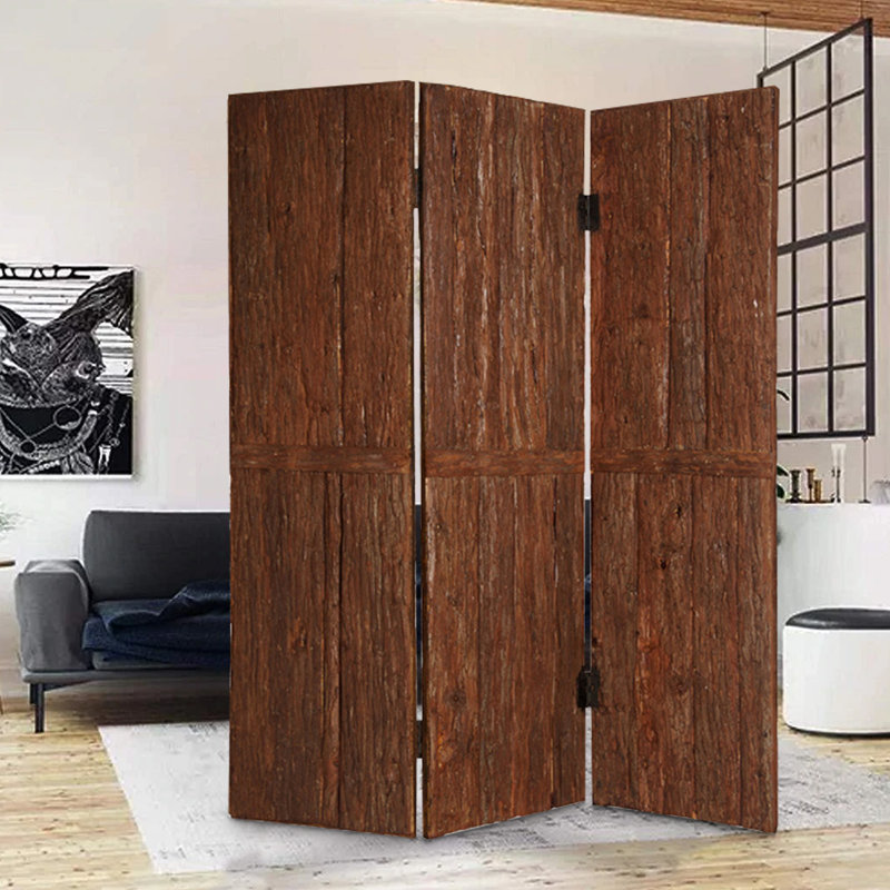 Pare-étincelles en bois brun, 72" H x 62" L x 2" D