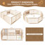 Parc pour bébé et tout-petit, centre d'activités pour bébé en bois réglable et pliable-128922538