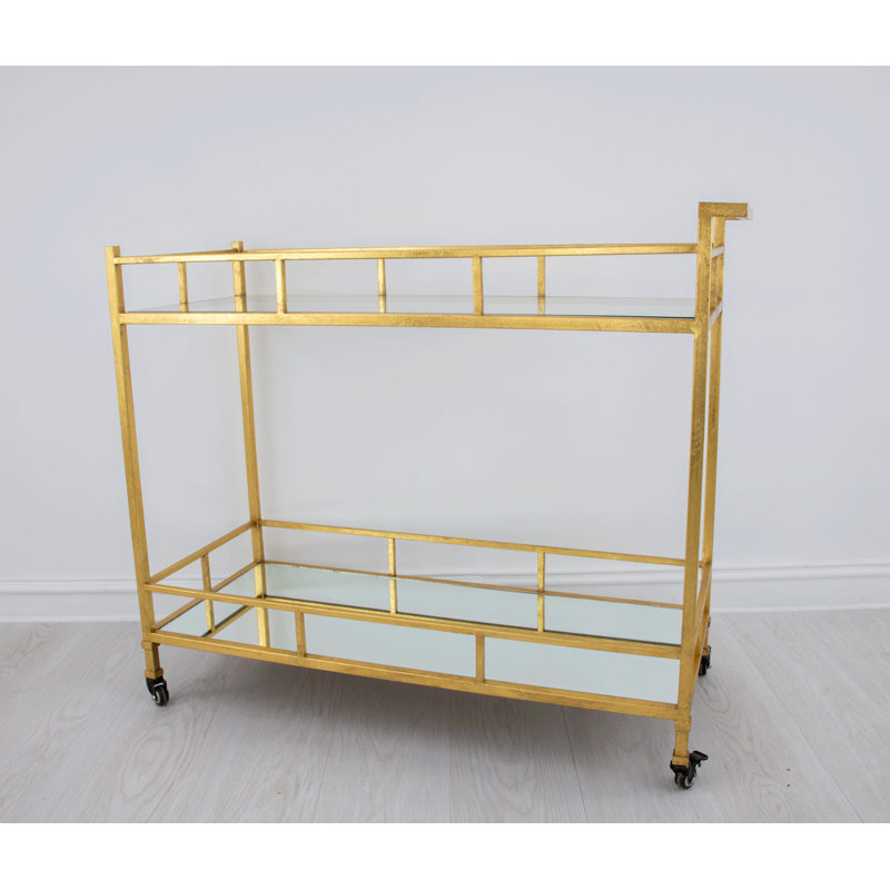 Melody Serving Cart, Antiqued Gold Leaf