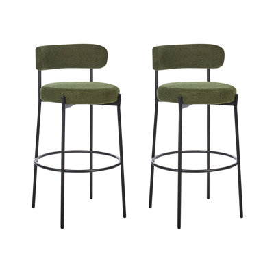 Romanok Upholstered Counter Stool with Metal Frame