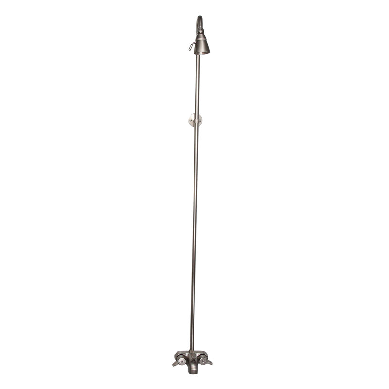 Garniture de robinet mural à double poignée avec bec déviateur pour baignoire sur pattes