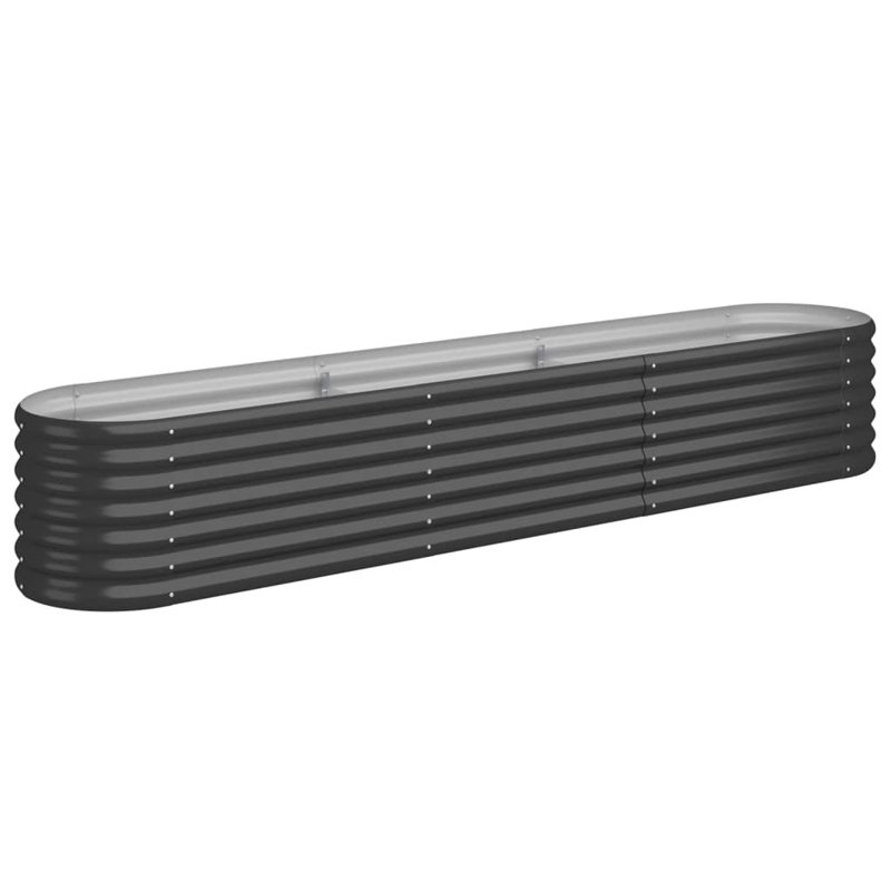 Anmar Metal Raised Garden Bed, Anthracite, 14.2" H x 88.2" W x 15.7" D