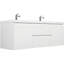 Space-Saving Wall-Mounted Bathroom Vanity With Double Sinks For Modern Bathrooms