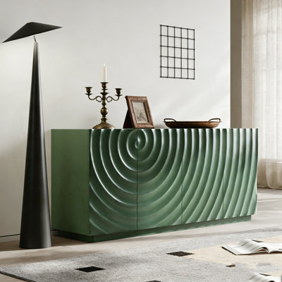 Modern Buffet Cabinet with 3D Textured Doors and Ample Storage for Living Room or Kitchen by Latitude Run
