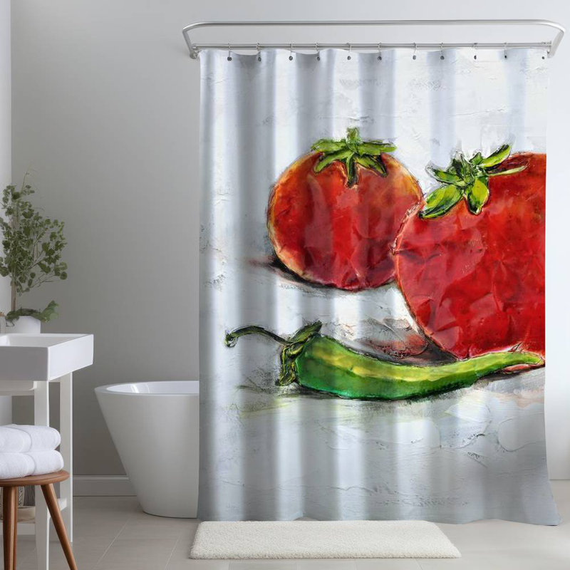 Shower Curtain GA1 – Polyester Shower Curtain, Dye Sublimation Print, 71" W × 74" L