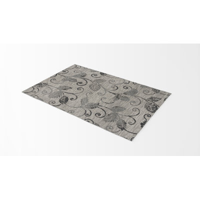 Tapis d'intérieur / extérieur gris Kazzandra