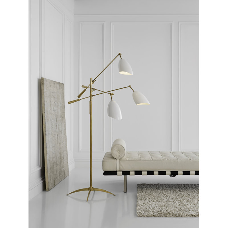 AERIN Sommerard Triple Arm Floor Lamp, White
