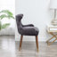 Fauteuil d'appoint en velours et garniture cloutée-2132914568