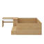 Lit plateforme double en bois avec six tiroirs, des tablettes et une coiffeuse-1016850664