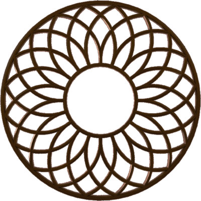 Médaillon de plafond en PVC de qualité architecturale 32 "x P 11" x P 1 "P Cannes, cuivre