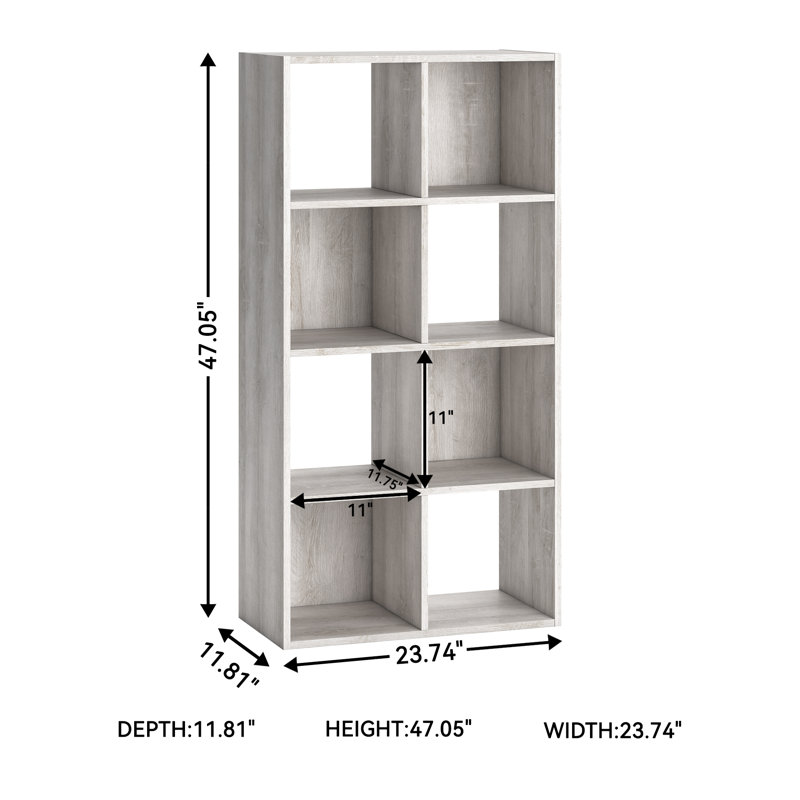 Jashawna Bookcase, (8 Shelves) 47.05” H x 23.74” W x 11.81” D