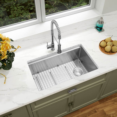 30"L X 18"W Workstation Undermount 16 Gauge Stainless Steel Kitchen Sink Single Bowl
