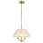 15 Inch 3-Light Modern Glass Chandelier With Water Ripple Glass Shade, Rustic Farmhouse Round Drum Pendant For Kitchen Island