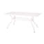 Table d'extérieur rectangulaire en aluminium moulé - Motif floral magnétique, compatible avec parasol, 172,5 cm x 93,2 cm x 76,8 cm, blanche. Support de parasol inclus.