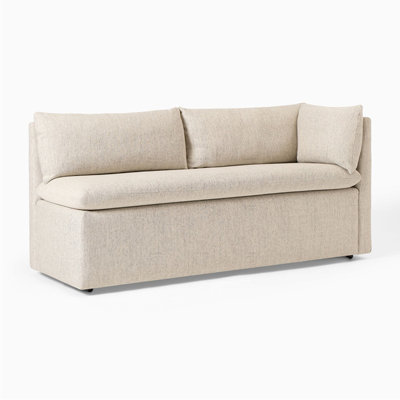 Banc de rangement rembourré beige avec rangement