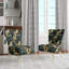 Chaise d'appoint rembourrée damassée noire et dorée