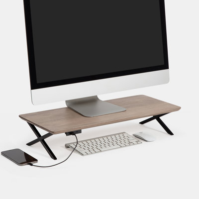 Sumekh Wood Monitor Stand With USB Port