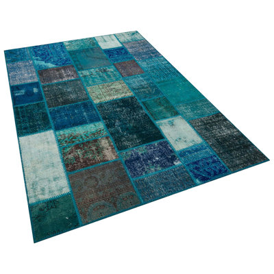Hullinger Patchwork Hand Woven Blue Rug