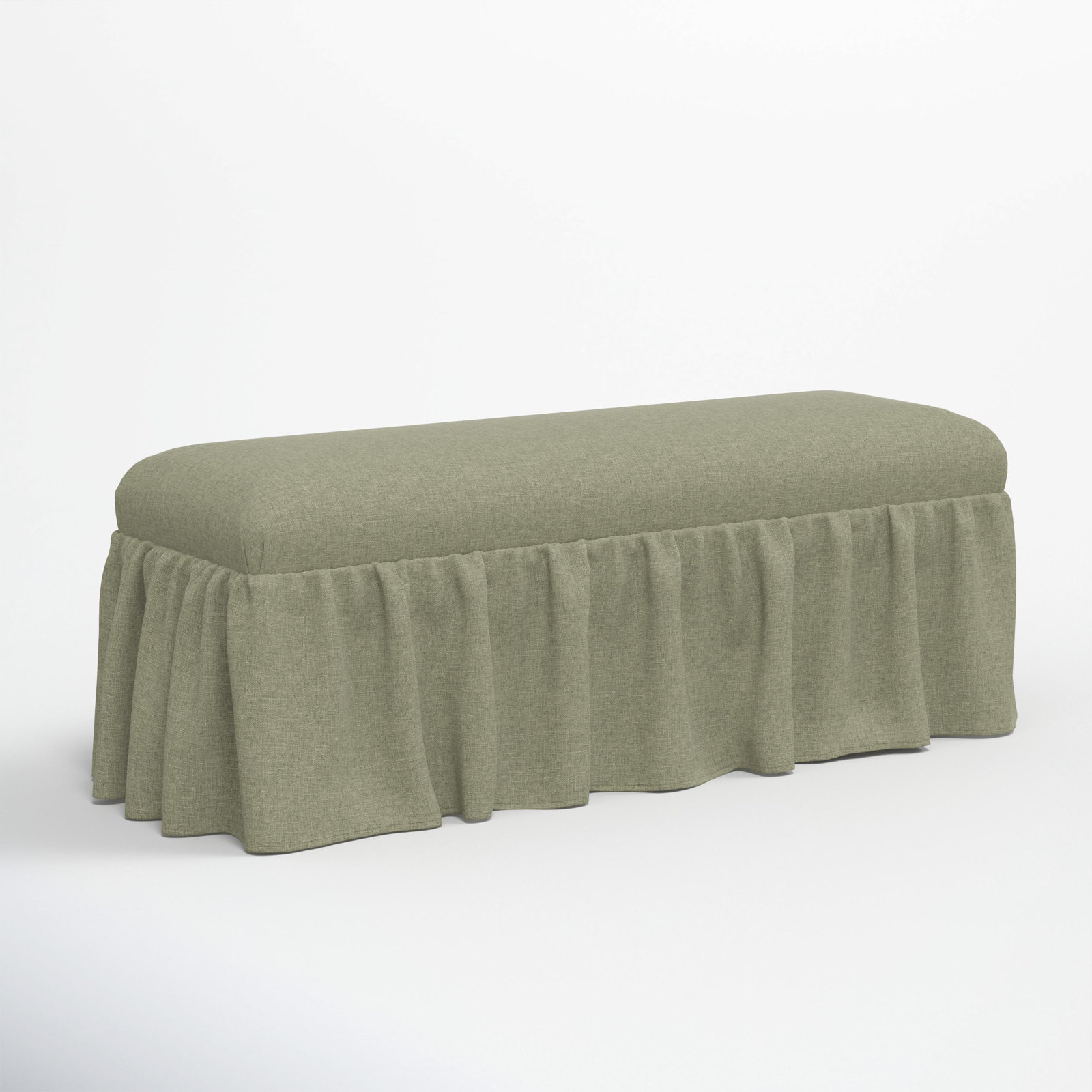 Maggie 52" Bench, Zuma Laurel Textured Linen