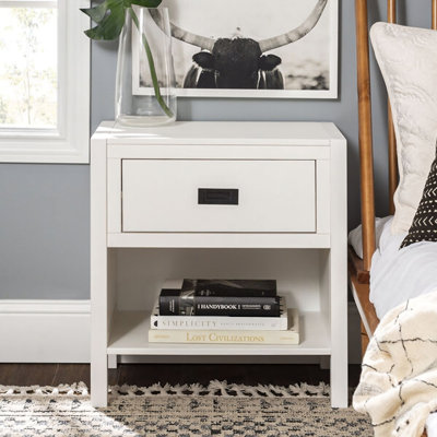 60.96cm W Solid + Manufactured Wood Bedside Table
