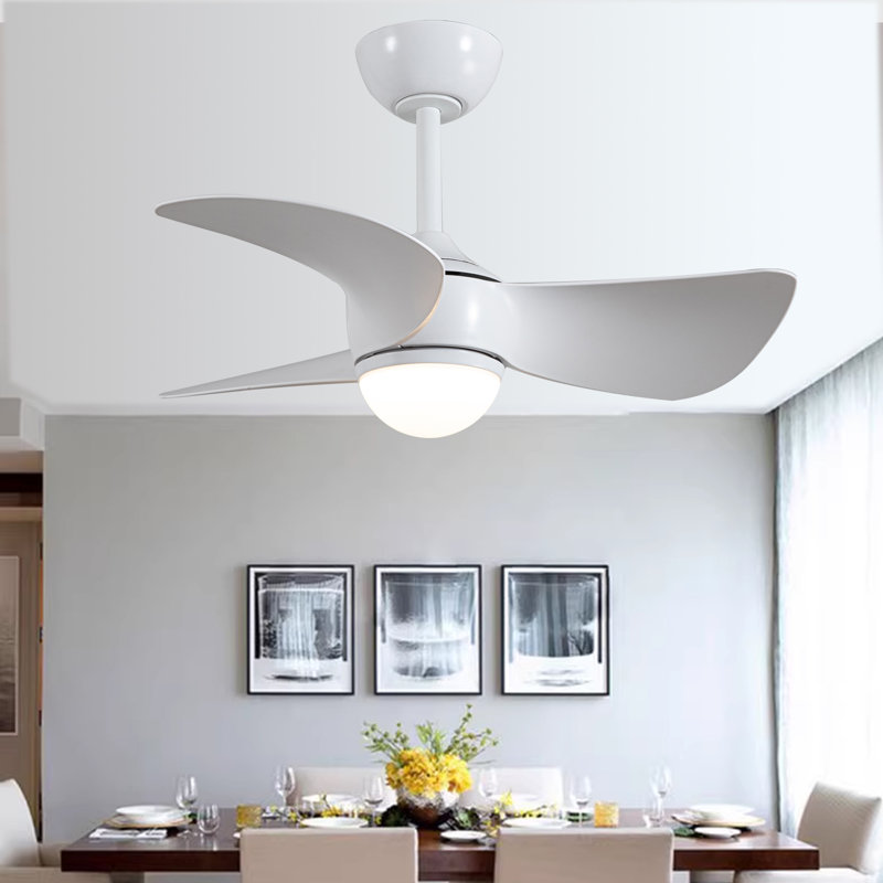 Ventilateur de plafond lumineux avec 3 pales DEL Orla, Gris, Gris