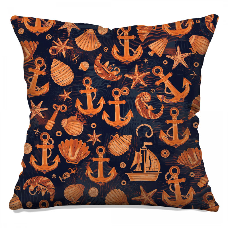 Coussins Nautical Anchors Shells, 14 X 14 pouces