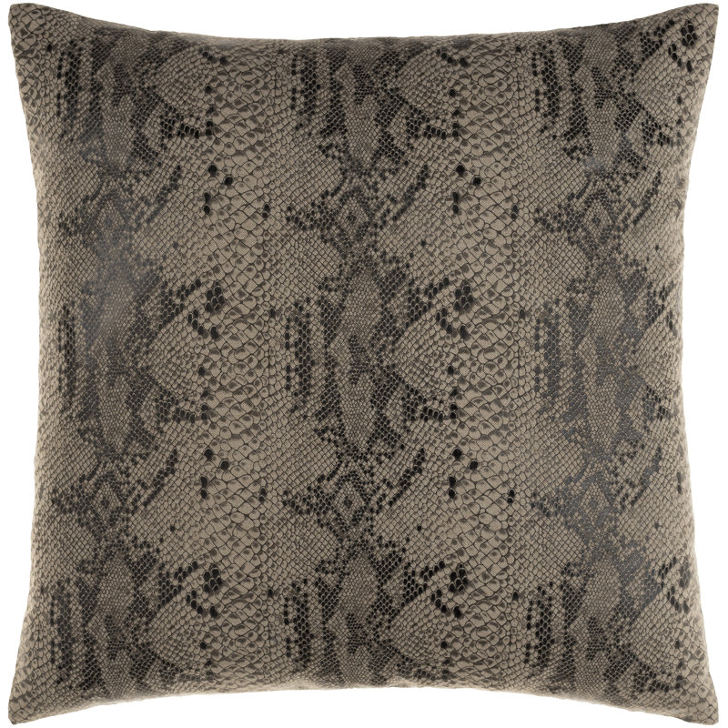 Square 100% Cotton Pillow Cover, 18" x 18", Pillow Cover Only - No Insert, Brown/Black