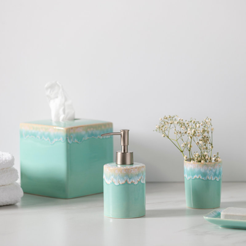 Taormina Tissue Box Cover, Aqua