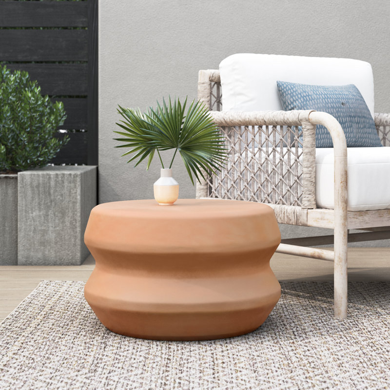 Alderwood Round Outdoor Side Table , 21.5'' in. W 21.5'' in. D