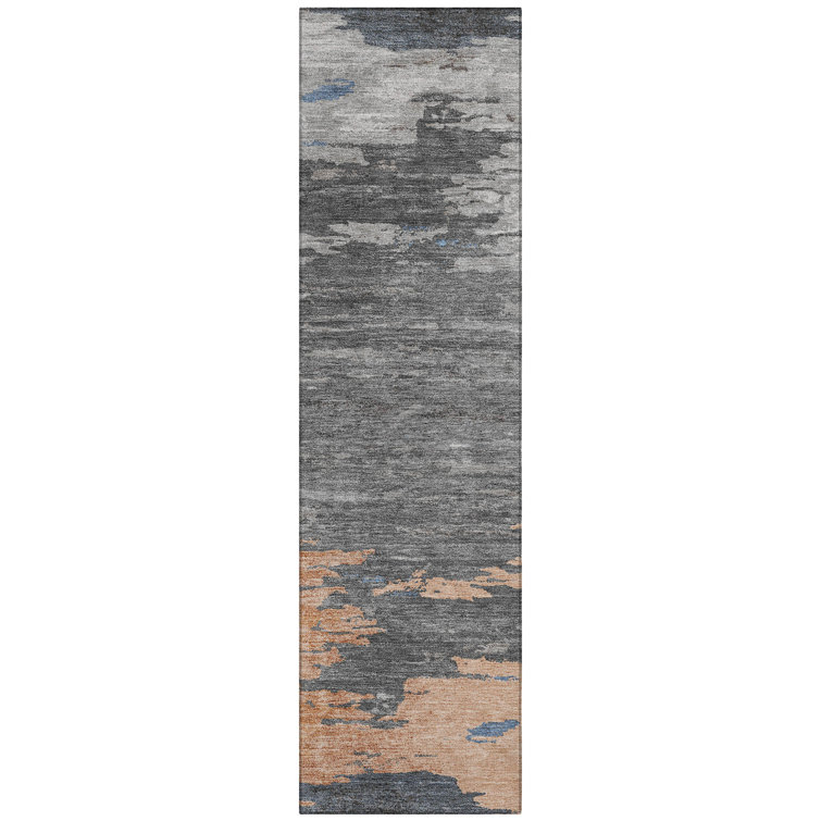 Machine Washable Indoor/Outdoor Xhevrie Paprika Rug