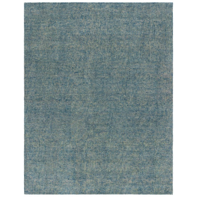 Lashica 101 Hand Tufted Imported Handspun Wool/Cotton No Pattern Indoor Use Only Rug in Light Blue/Beige